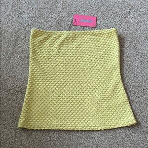 NWT Edikted Albina Yellow Green Textured Women's Tube Top - Size S